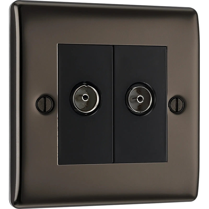 BG Electrical Nexus Metal Black Nickel - Double, TV/FM