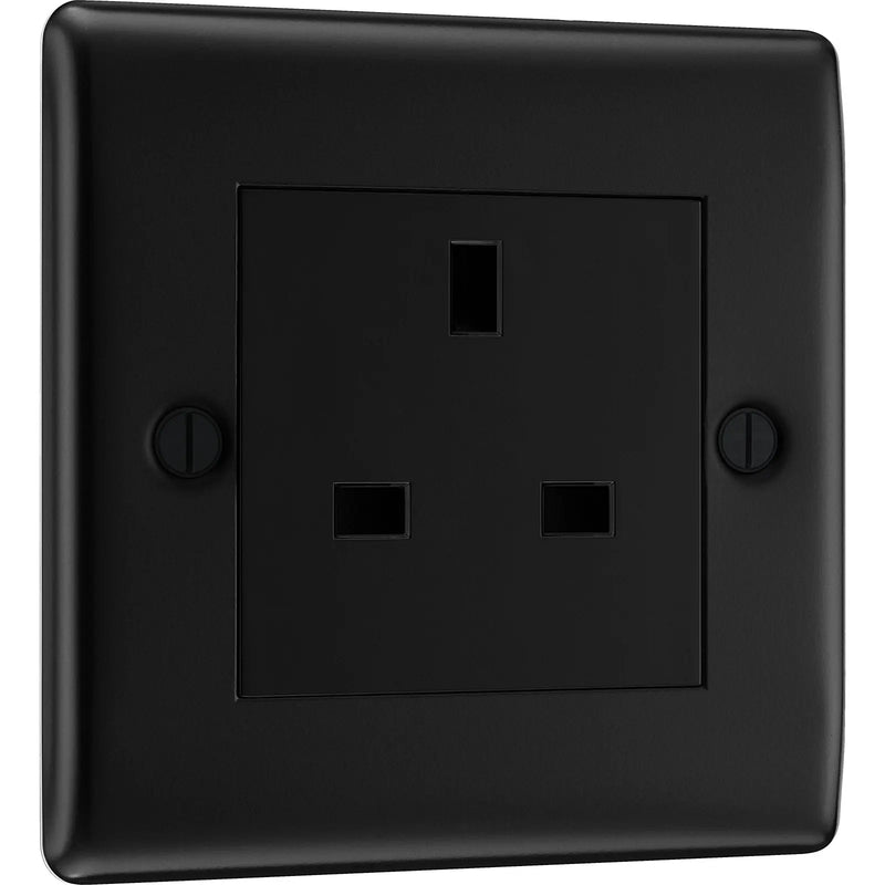 BG Electrical Nexus Metal Matt Black - Single unswitched, double pole