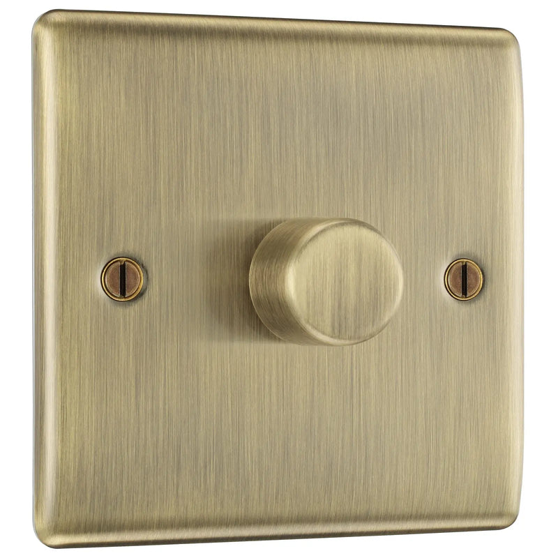 BG Electrical Nexus Metal Antique Brass - Single, 2 way push 200W