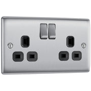 BG Electrical Nexus Metal Brushed Steel - Double, switched, double pole