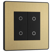 BG Electrical Evolve Satin Brass - Double, 2 way touch, 200W, master