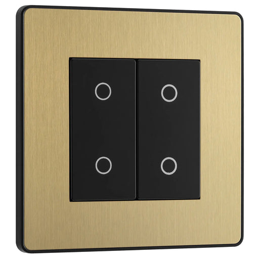 BG Electrical Evolve Satin Brass - Double, 2 way touch, 200W, master