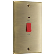BG Electrical Nexus Metal Antique Brass - 45A, double pole, large plate, with indicator