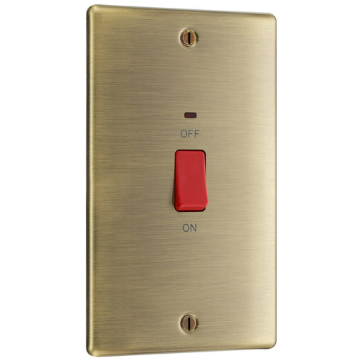 BG Electrical Nexus Metal Antique Brass - 45A, double pole, large plate, with indicator