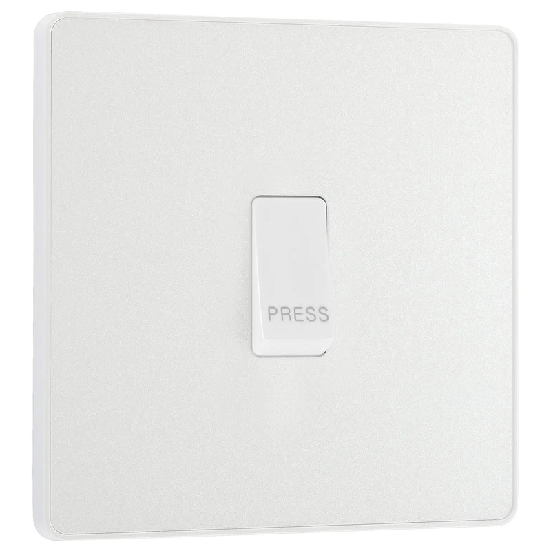 BG Electrical Evolve Pearlescent White - Single, bell push switch