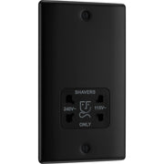 BG Electrical Nexus Metal Matt Black - 115/240V dual voltage shaver socket