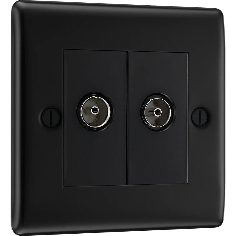 BG Electrical Nexus Metal Matt Black - Double, TV/FM