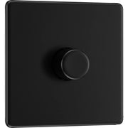 BG Electrical Flatplate Screwless Matt Black - Single, 2 way push 200W
