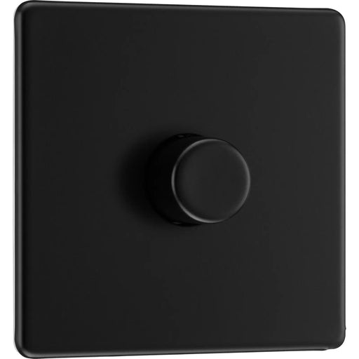 BG Electrical Flatplate Screwless Matt Black - Single, 2 way push 200W