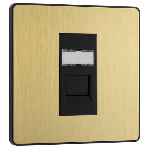 BG Electrical Evolve Satin Brass - Single, RJ45 telephone socket