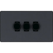 BG Electrical Evolve Matt Grey - Triple, 2 way push 200W