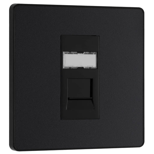 BG Electrical Evolve Matt Black - Single, RJ45 telephone socket