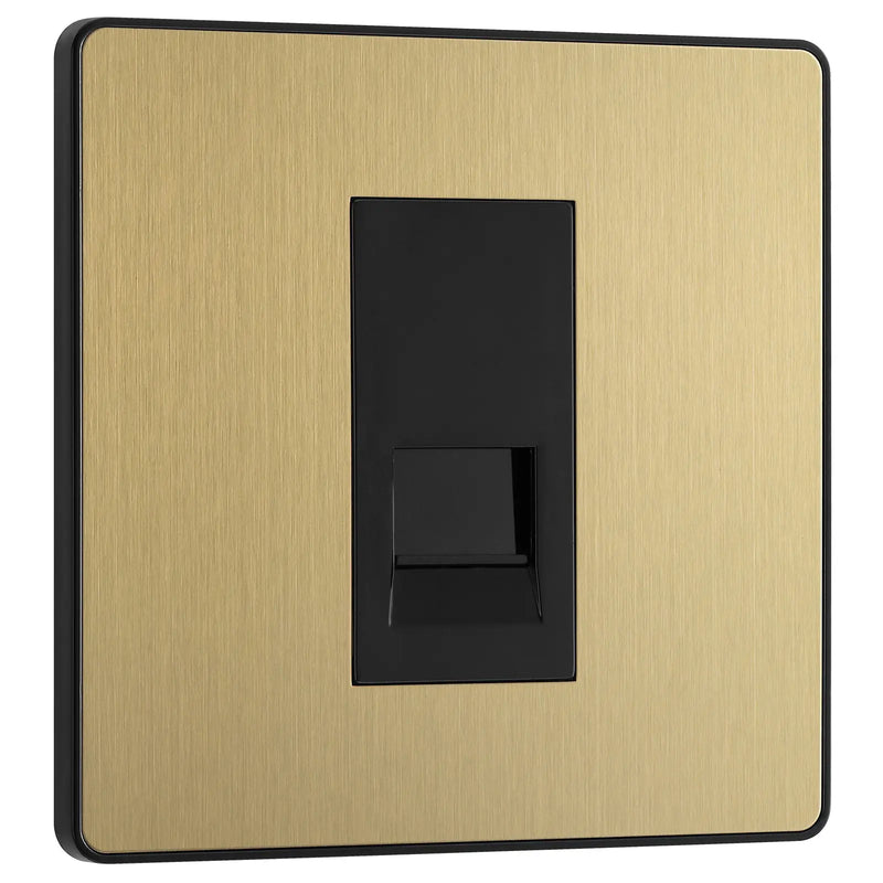 BG Electrical Evolve Satin Brass - Single, telephone socket, secondary