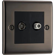 BG Electrical Nexus Metal Black Nickel - Double, satellite and co-axial