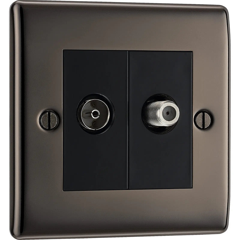 BG Electrical Nexus Metal Black Nickel - Double, satellite and co-axial