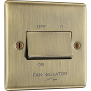 BG Electrical Nexus Metal Antique Brass - Triple pole fan isolator