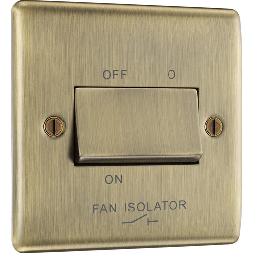BG Electrical Nexus Metal Antique Brass - Triple pole fan isolator
