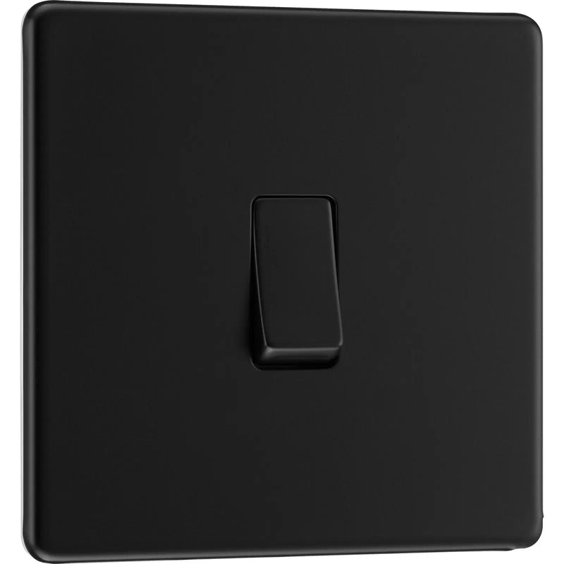 BG Electrical Flatplate Screwless Matt Black - Intermediate switch