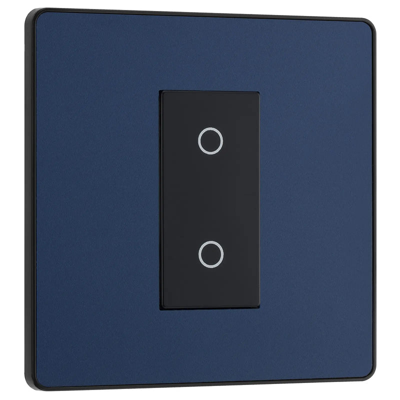 BG Electrical Evolve Matt Blue - Single, 2 way touch, 200W, master