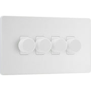 BG Electrical Evolve Pearlescent White - Quadruple, 2 way push 200W