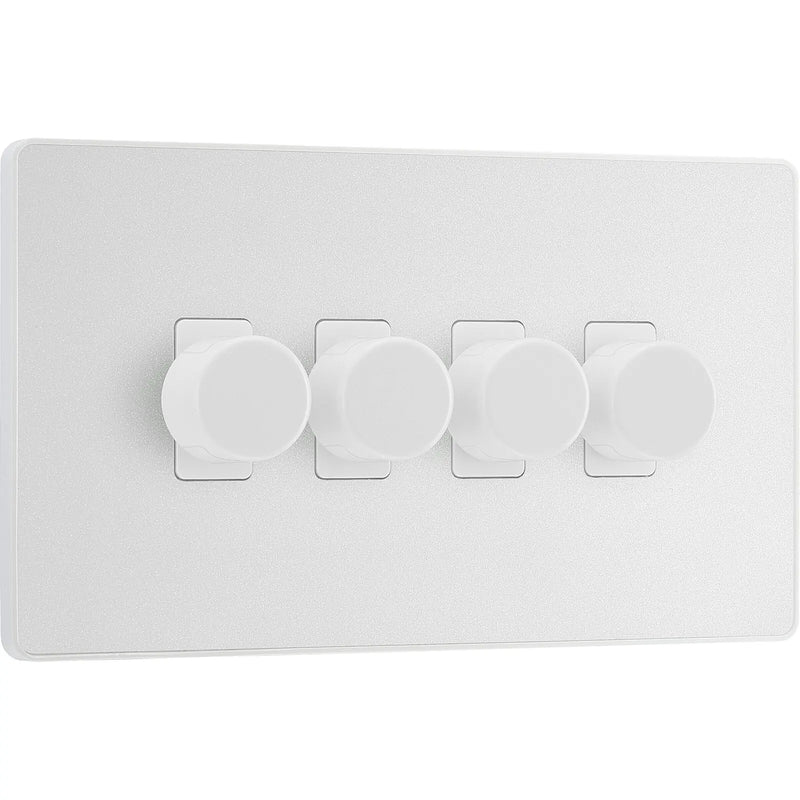 BG Electrical Evolve Pearlescent White - Quadruple, 2 way push 200W