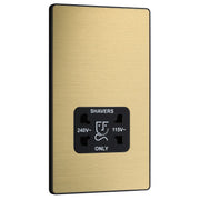 BG Electrical Evolve Satin Brass - 115/240V dual voltage shaver socket
