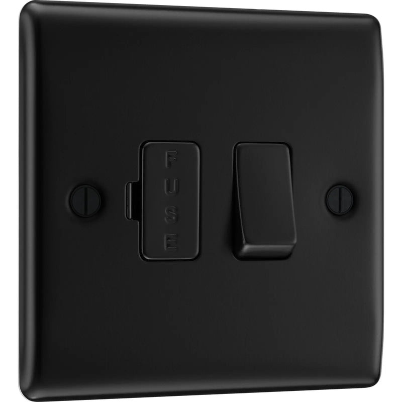 BG Electrical Nexus Metal Matt Black - Switched and fused