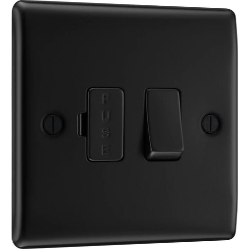 BG Electrical Nexus Metal Matt Black - Switched and fused