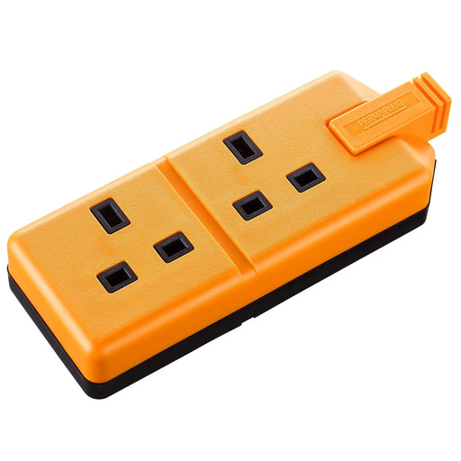 Masterplug Basic - 2 Sockets, 13A, Orange
