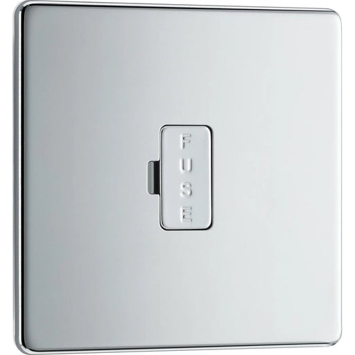 BG Electrical Flatplate Screwless Polished Chrome - Unswitched and fused