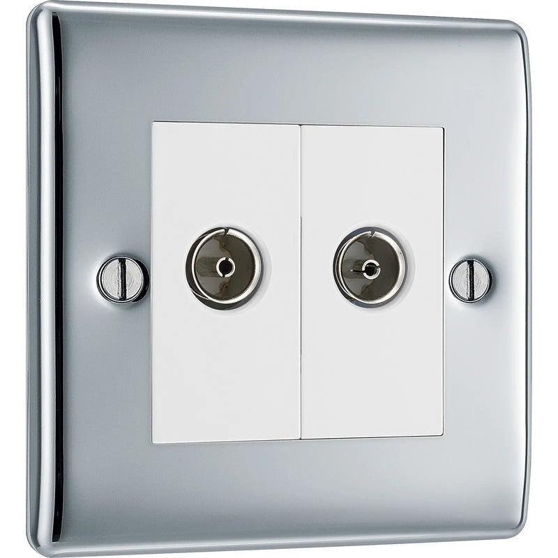 BG Electrical Nexus Metal Polished Chrome - Double, isolated, co-axial