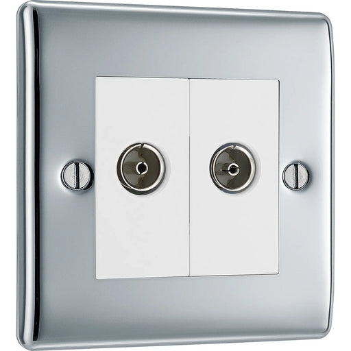 BG Electrical Nexus Metal Polished Chrome - Double, isolated, co-axial