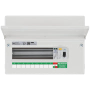 BG Circuit Protection RCD Incomer - 12 module, 9 way, 100A Type A RCD, Type 2 SPD
