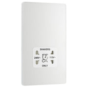 BG Electrical Evolve Pearlescent White - 115/240V dual voltage shaver socket