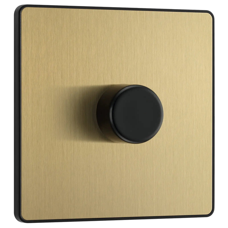 BG Electrical Evolve Satin Brass - Single, 2 way push 200W