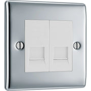 BG Electrical Nexus Metal Polished Chrome - Double, RJ11 telephone socket