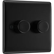 BG Electrical Nexus Metal Matt Black - Double, 2 way push 200W