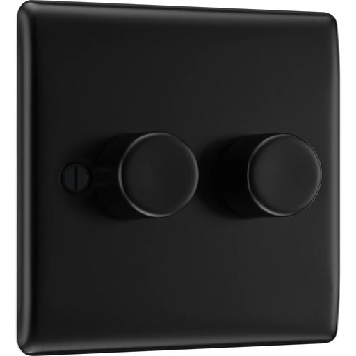 BG Electrical Nexus Metal Matt Black - Double, 2 way push 200W