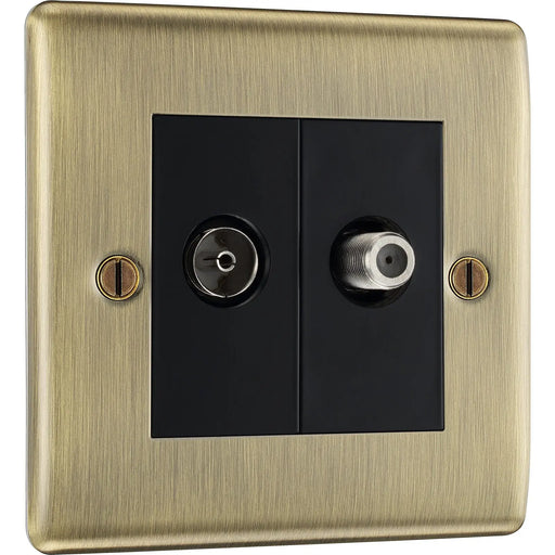 BG Electrical Nexus Metal Antique Brass - Double satellite and co-axial