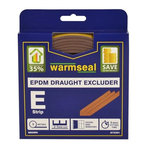EPDM Draught Excluder E Strip Brown