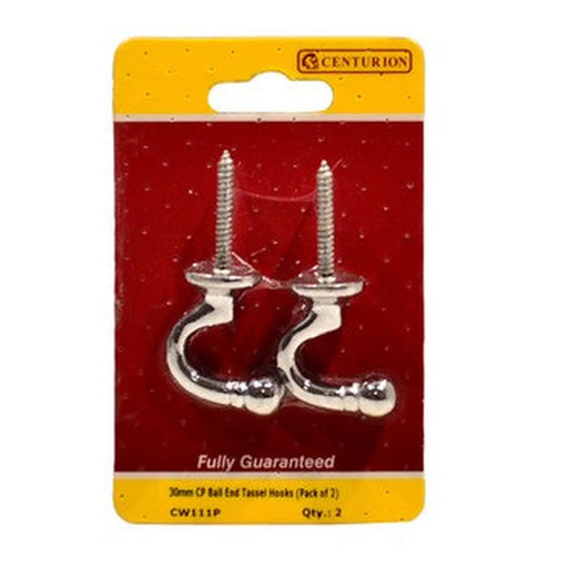 30mm CP Ball End Tassel Hooks (Pack of 2)