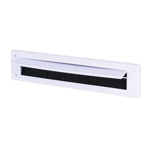 Letter Box Draught Excluder W/Flap, White