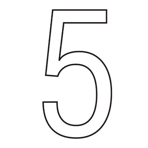 Character '5' - White Vinyl - 75mm - Pack of 10 - Min Order 2