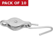Washing Line Pulley, Zinc Plated, 32mm - Pack of 10