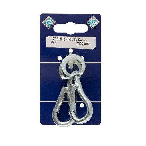 Spring Hooks To Swivel - Zinc Plated - Pack of 10