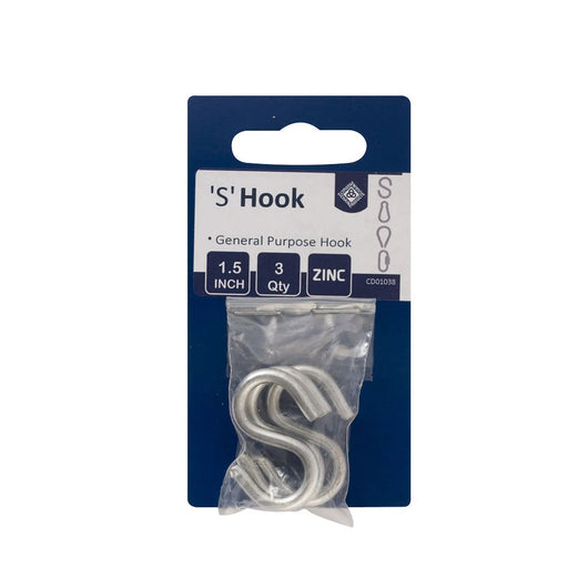'S' Hooks - Zinc Plated