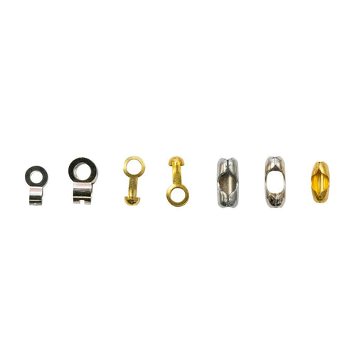Assorted Ball Chain Fittings - Nickel Plated - Card of 8