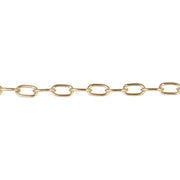 Steel Welded Oval Link Chain - Brass Plated - On Reels