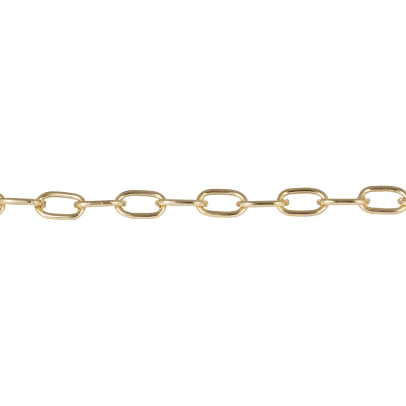 Steel Welded Oval Link Chain - Brass Plated - On Reels