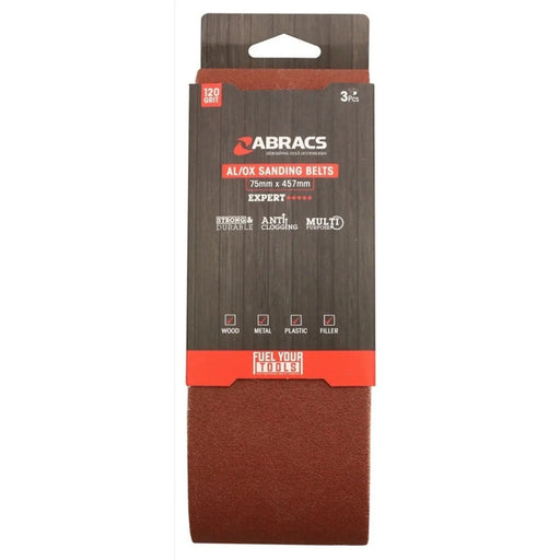 Abracs AL/OX Sanding Belt 75mm x 457mm 120 Grit